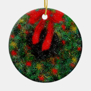 Ornement Rond En Céramique Cercle en céramique d'ornement de Noël (guirland