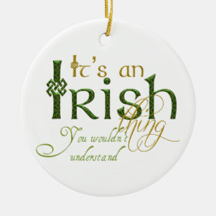 Ornement Rond En Céramique C'est irlandais