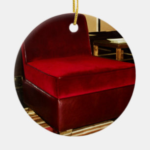 Ornement Rond En Céramique Chaise Red Velvet