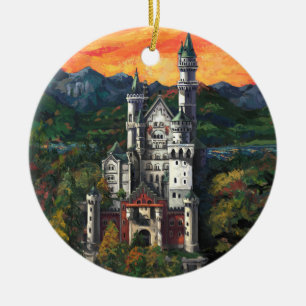 Ornement Rond En Céramique Château de Neuschwanstein