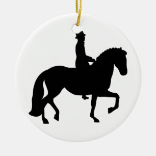 Ornement Rond En Céramique Cheval de dressage