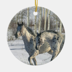 Ornement Rond En Céramique Chevaux d'imaginaire : Le pays des merveilles