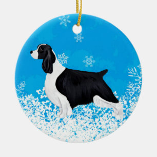 Ornement Rond En Céramique Chien d'épagneul de springer anglais/ornement de