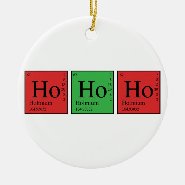 Ornement Rond En Céramique Chimie de Noël (Devant)