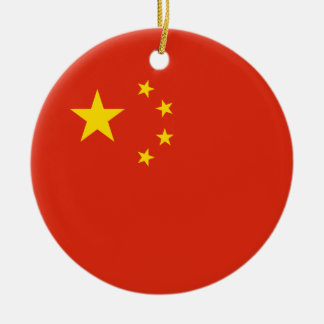 Ornement Rond En Céramique Chine - Drapeau chinois