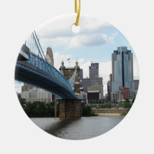 Ornement Rond En Céramique Cincinnati du centre