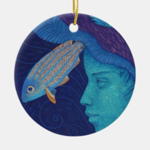 Ornement Rond En Céramique Circle Ornament "Histoires sous-marines"