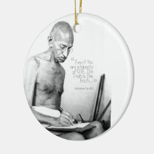 Ornement Rond En Céramique Citation du Mahatma Gandhi, Minorité d'un, vérité