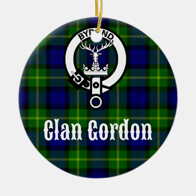 Ornement Rond En Céramique Clan Gordon Tartan Crest (Devant)