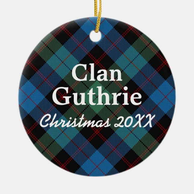 Ornement Rond En Céramique Clan Guthrie Scottish Tartan (Devant)