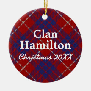 Ornement Rond En Céramique Clan Hamilton Scottish Tartan
