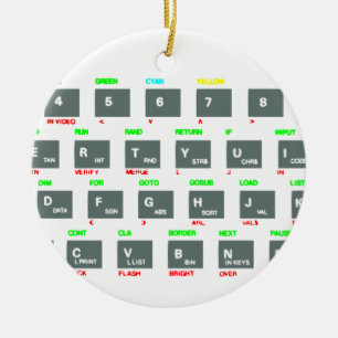 Ornement Rond En Céramique Clés de clavier de spectre de Sinclair ZX