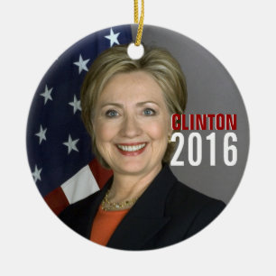 Ornement Rond En Céramique Clinton 2016 Arbre de Noël