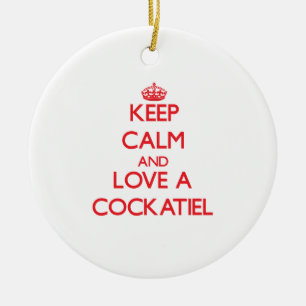 Ornement Rond En Céramique Cockatiel