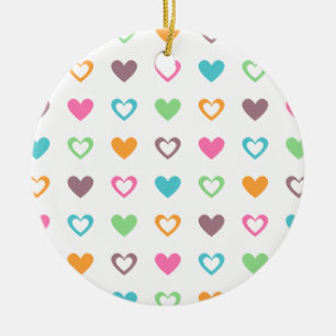 Ornement Rond En Céramique coeur coloré
