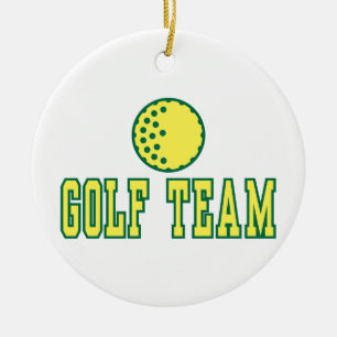 Ornement Rond En Céramique conception de logo d'équipe de golf