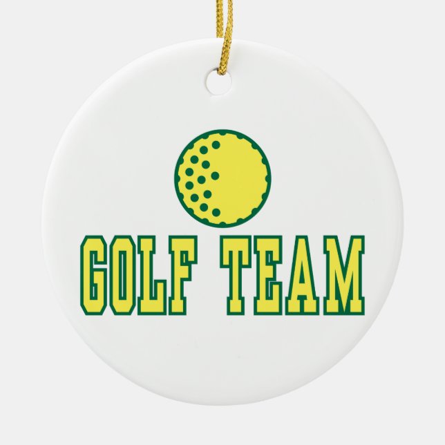 Ornement Rond En Céramique conception de logo d'équipe de golf (Devant)
