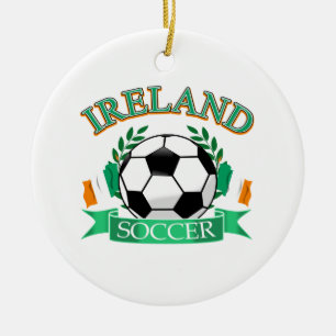 Ornement Rond En Céramique Conceptions de ballon de football de l'Irlande