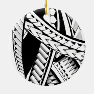 Ornement Rond En Céramique conceptions tribales audacieuses de tatau d'Hawaï