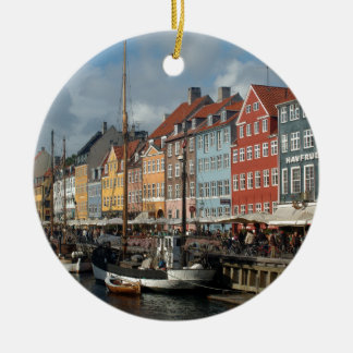 Ornement Rond En Céramique Copenhague Nyhavn