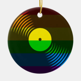 Ornement Rond En Céramique Corey Tiger 80s Retro Vinyl Record Ornament