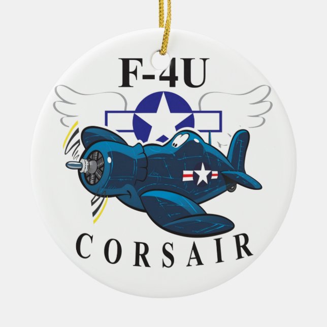 Ornement Rond En Céramique corsaire f4u (Devant)