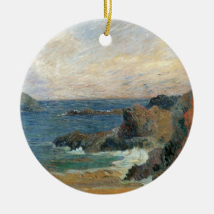 Ornement Rond En Céramique Côte rocheuse de Paul Gauguin, Impressionnisme vin