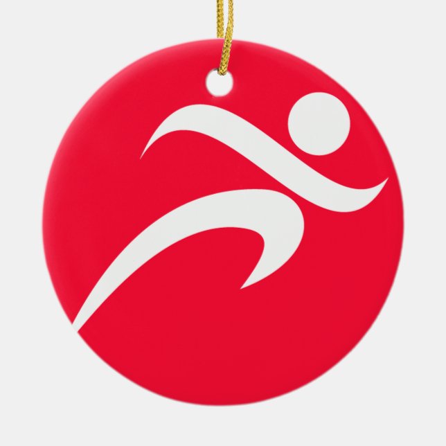 Ornement Rond En Céramique Couche rouge écarlate (Devant)