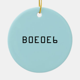 Ornement Rond En Céramique Couleur solide de bleu de poudre avec le nombre