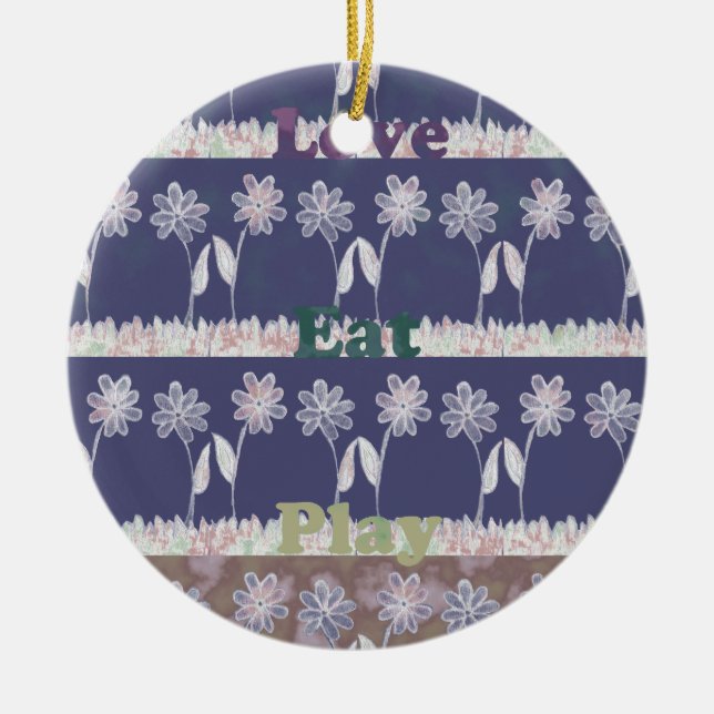 Ornement Rond En Céramique Couleurs du Baby shower bleu amour (Devant)