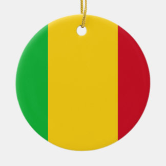 Ornement Rond En Céramique Coût bas ! Drapeau du Mali