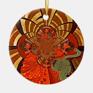 Ornement Rond En Céramique Créez votre propre Giraffe africaine unique design