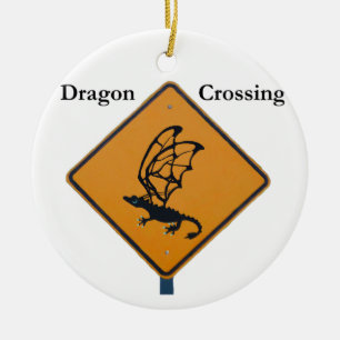 Ornement Rond En Céramique Croisement de dragon