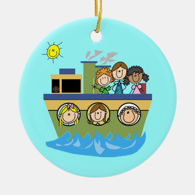 Ornement Rond En Céramique Croisières filles (Devant)