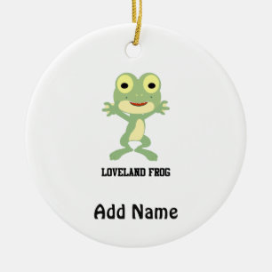 Ornement Rond En Céramique Cute Loveland Frog