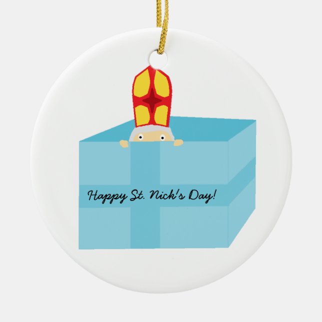 Ornement Rond En Céramique Cutieful Kids Art Drôle St Nicholas Sinterklaas (Devant)