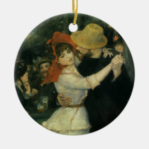 Ornement Rond En Céramique Danse à Bougival par Pierre Renoir, Art Vintage