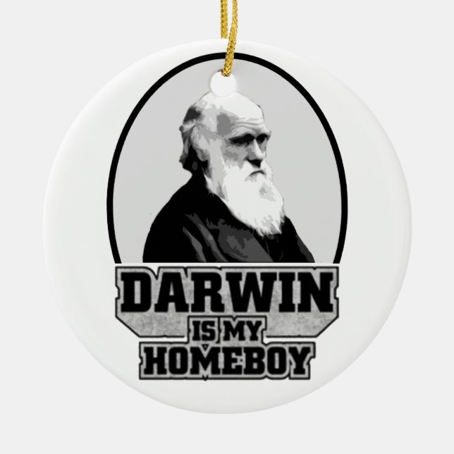 Ornement Rond En Céramique Darwin est mon Homeboy (Devant)
