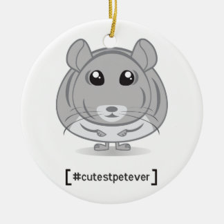 Ornement Rond En Céramique De chinchilla d'animal familier le plus mignon