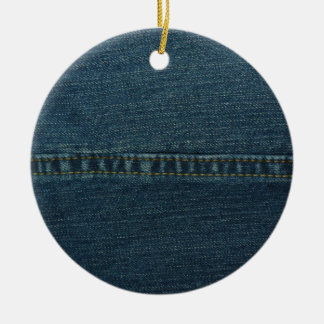 Ornement Rond En Céramique Denim bleu