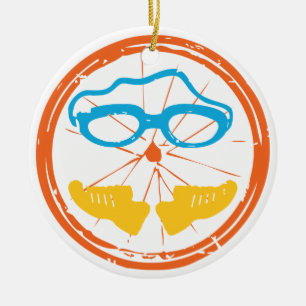 Ornement Rond En Céramique Design Cool de triathlon