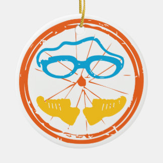 Ornement Rond En Céramique Design Cool de triathlon