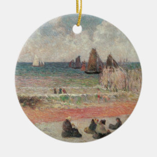 Ornement Rond En Céramique Dieppe, bain by Paul Gauguin, Vintage Fine Art