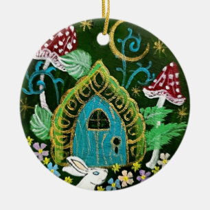 Ornement rond en céramique d'invitation