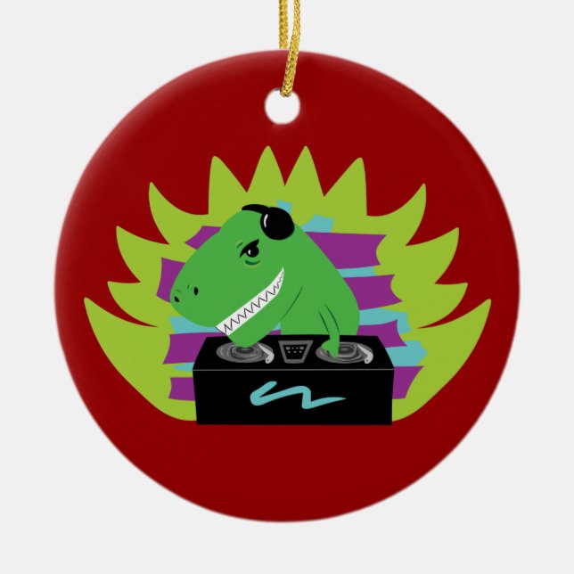 Ornement Rond En Céramique Dj-asaurus Rex (Devant)