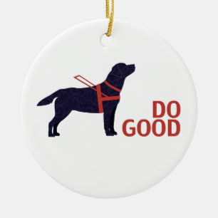 Ornement Rond En Céramique Do Good - Service Chig - Black Lab