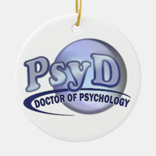 Ornement Rond En Céramique Docteur de PsyD de LOGO de psychologie