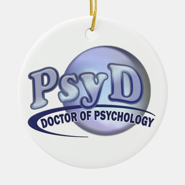 Ornement Rond En Céramique Docteur de PsyD de LOGO de psychologie (Devant)