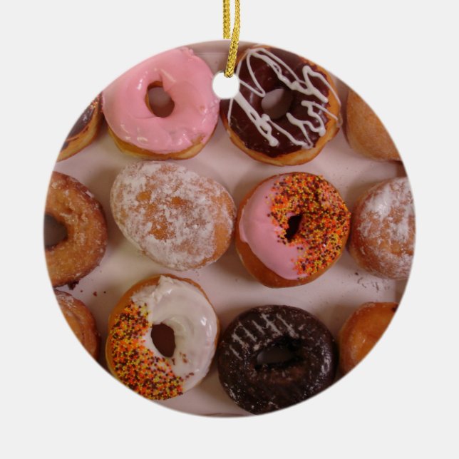 ORNEMENT ROND EN CÉRAMIQUE DONUTS ! (Devant)