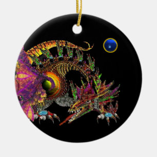 Ornement Rond En Céramique DRAGO Blue Sapphire Monogramme